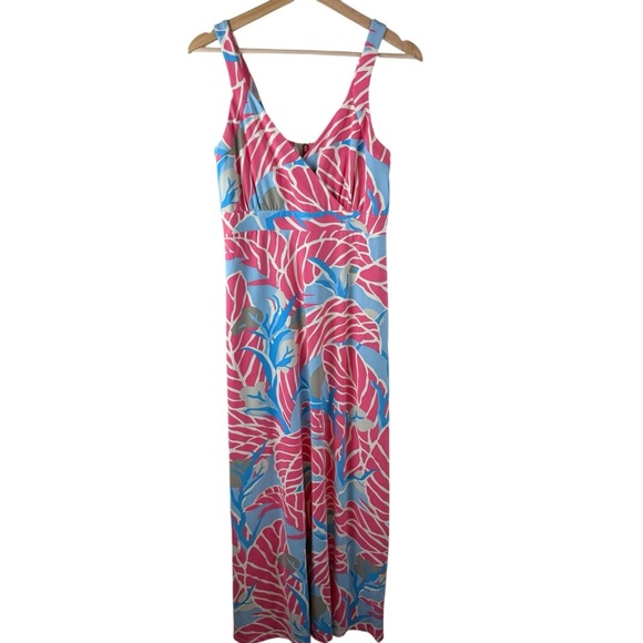 J MCLAUGHLIN Karla Catalina Blue Pink Maxi Dress Size Small - Picture 3 of 8